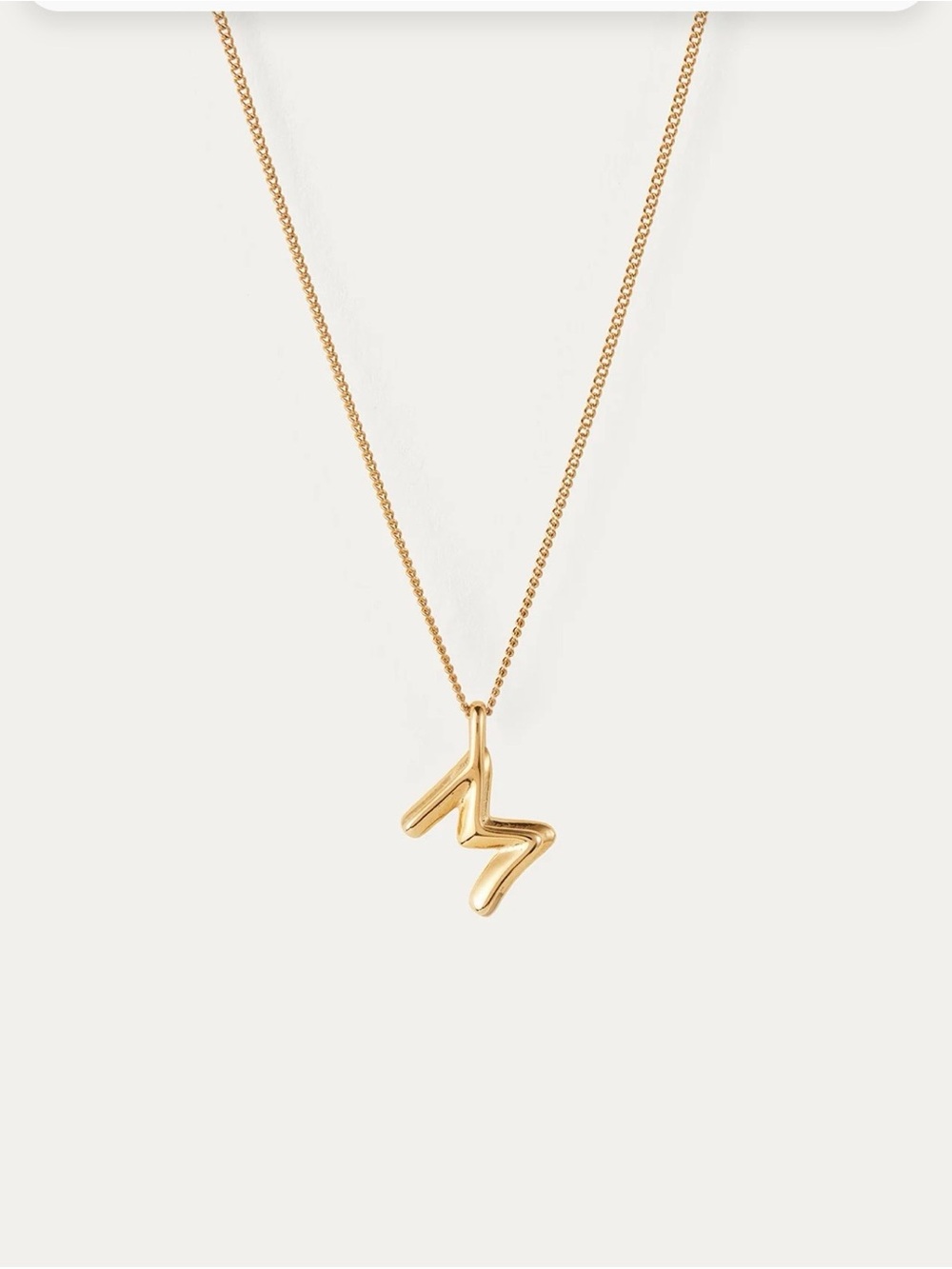 Like New JENNY BIRD Monogram Gold Necklace “M”